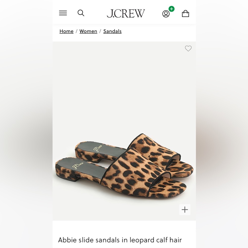 J Crew Abbie slide sandals in leopard calf hair size 7 NWT